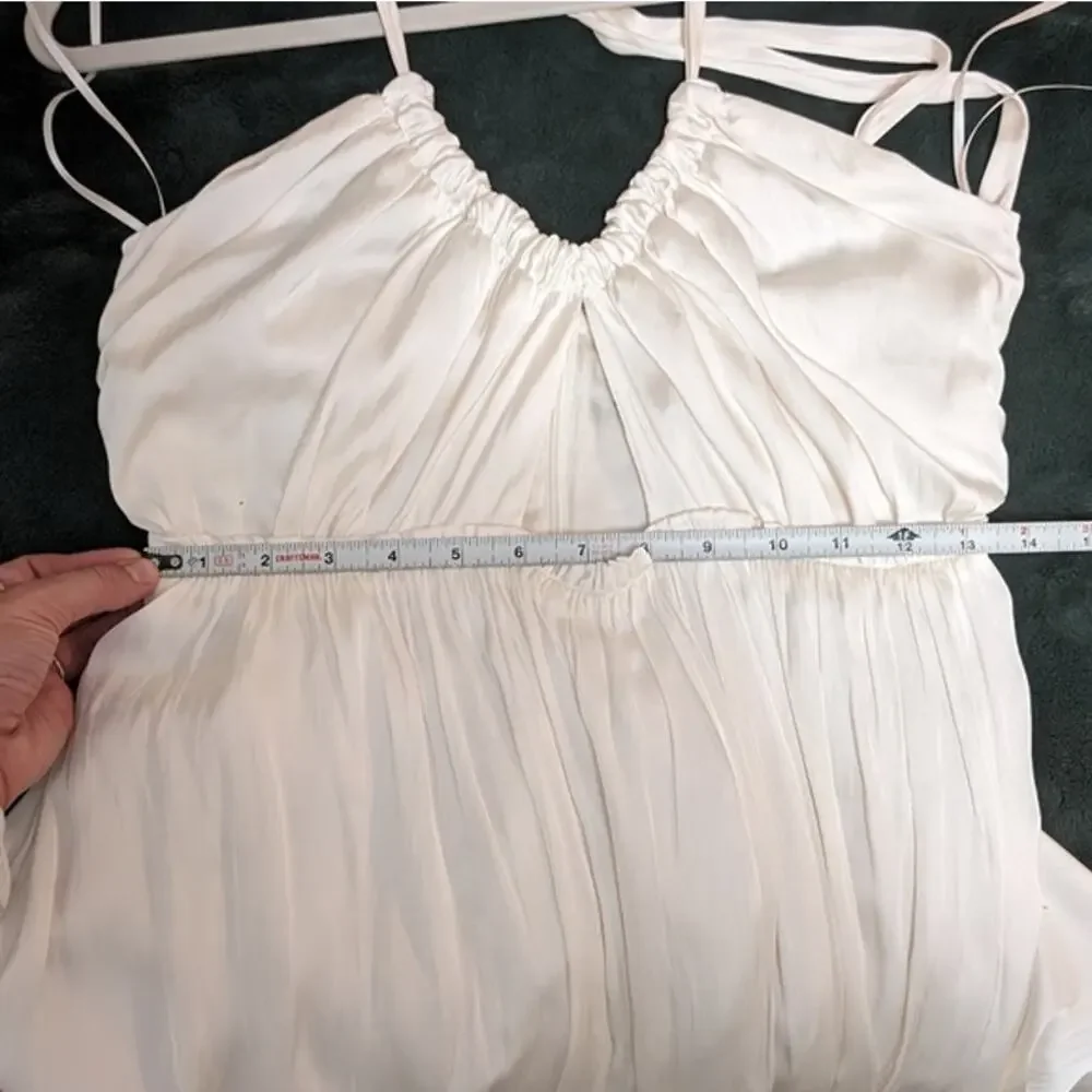 𝅺NWT J.Crew Collection BG522 Off-White Featherweight Satin Midi Dress, size 6